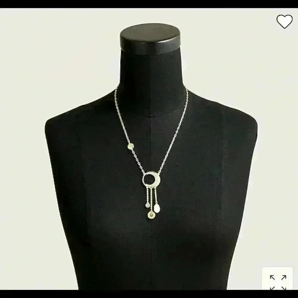 J Crew long charm necklace Crystal - Picture 2 of 7